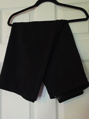 Ann Taylor Black Velvet Wide-Leg Cropped Pants